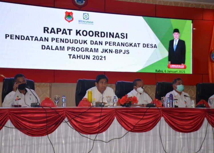 Rapat Koordinasi Pemda Banggai terkait validasi kepsertaan BPJS yang bersumber dari APBD. (Foto: Dok Humas Setda Banggai)