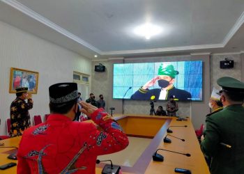 Wakil Bupati Banggai Ikuti Upacara Hari Lahir Pancasila Secara Virtual