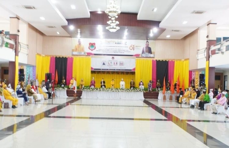 Peringatan HUT Kabupaten Banggai ke 61 di Gedung Graha Pemda Banggai, Kamis (8/7/2021).