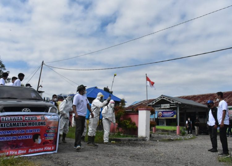 JOB Tomori dan Pemerintah Kecamatan Moilong membentuk tim relawan ccovid-19 dan melakukan aksi pencegahan penyebaran virus