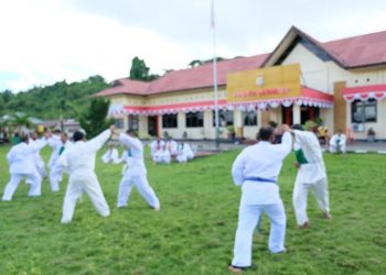 34 Personil Polres Bangkep Ikut Ujian Bela Diri Guna Kenaikan Pangkat