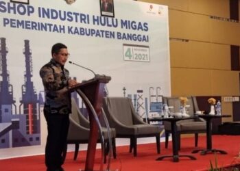 Bupati Banggai Amirudin Tamoreka, menghadiri Workshop Industri Hulu Migas yang digelar di Makassar, Kamis (4/11/2021). (Foto: Humas Pemda)