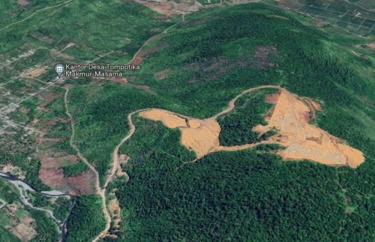 Bekas tambang nikel peninggalan PT.Anugerah Tompira Nikel di Kecamatan Masama beberapa tahun silam. (Foto : Tangkapan layar google map)
