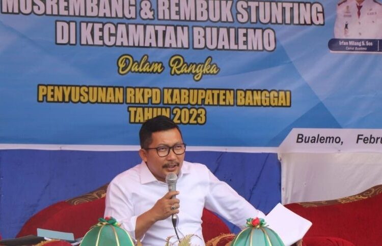 Bupati Banggai Amirudin Tamoreka menghadiri pelaksanaan Musrembang RKPD tahun 2023 di Kecamatan Bualemo, Rabu (23/2/2022)