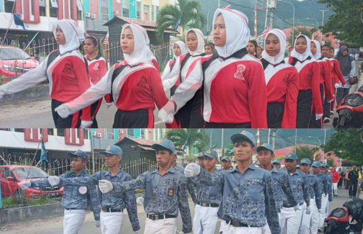 SMA Negeri 1 Masama turut serta dalam kegiatan lomba gerak jalan tingkat Kabupaten Banggai pada Jumat (5/8/2022)
