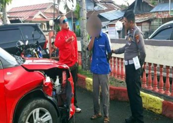Pengaruh Miras, Pengendara Motor di Luwuk Banggai Tabrak Sebuah Mobil