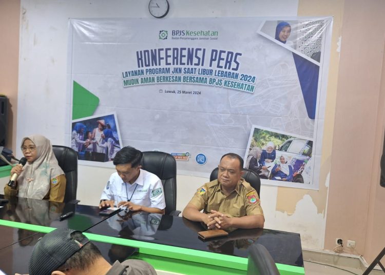 Sekretaris Dinas Kesehatan Kabupaten Banggai, Nurmasita Datu Adam turut menghadiri konferensi pers yang digelar BPJS Kesehatan Cabang Luwuk, Senin 25 Maret 2024.